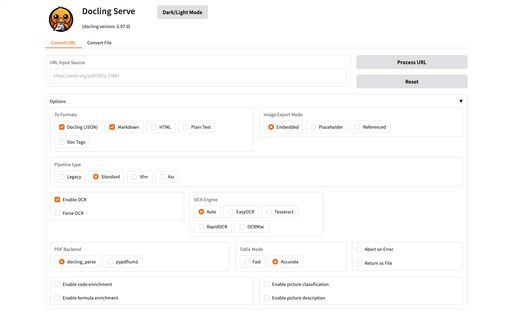 Docling serve UI
